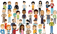 Community Icon Image of diverse group of cartoon people